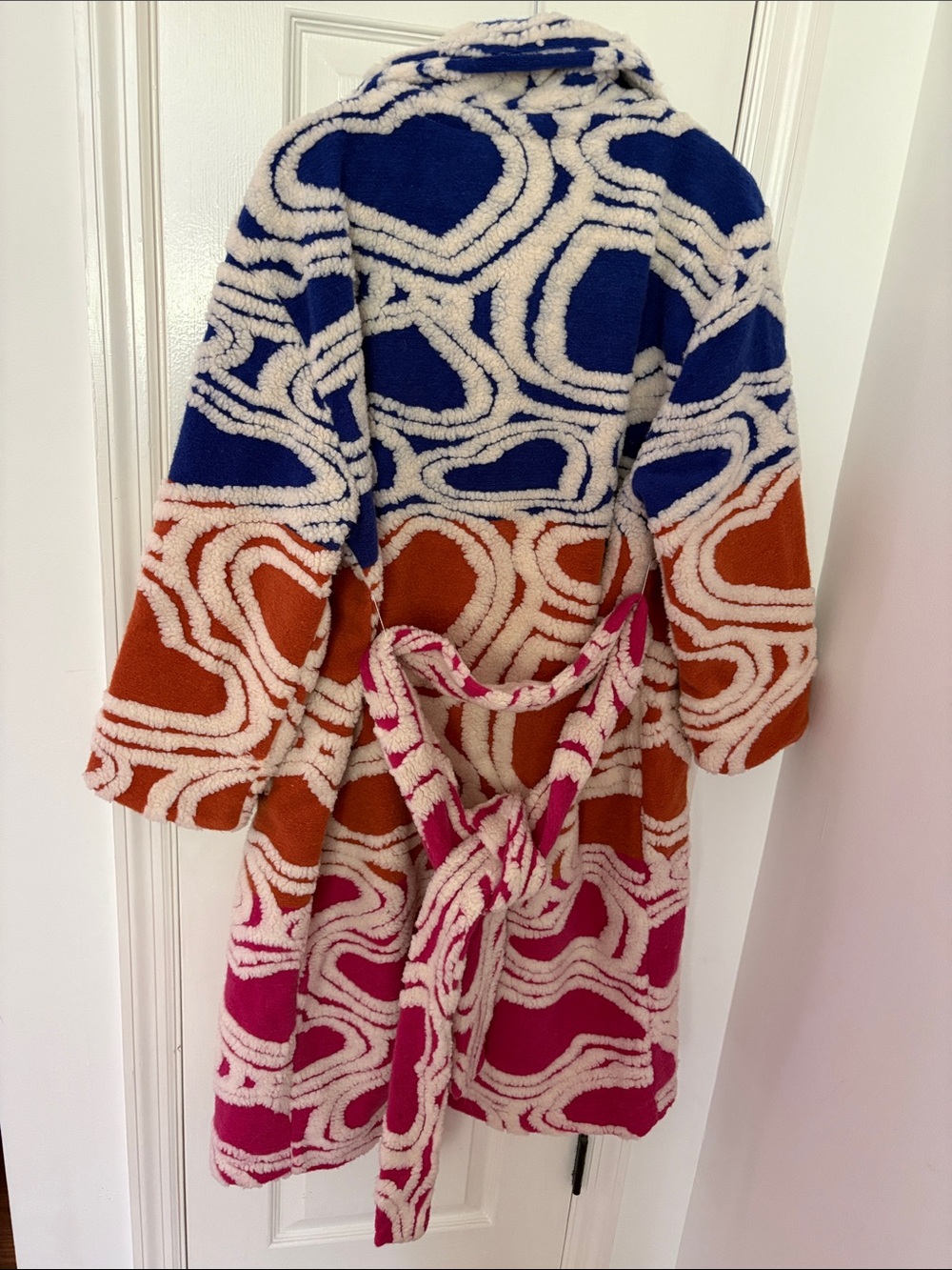 FARM Rio Multicolor Swirl Teddy Coat - Blue, Orange & Pink - Picture 2 of 5